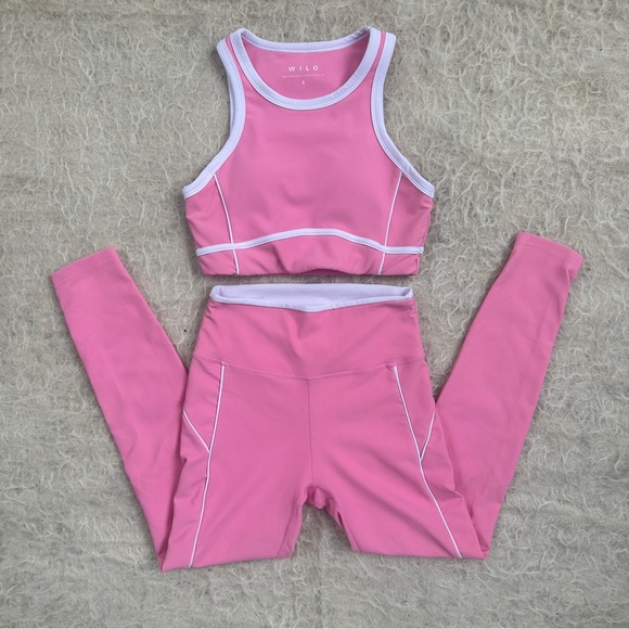 Wilo Pink & White Activewear Set – Size Small - Picture 1 of 5